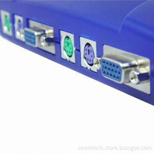 KVM switch for PS2, automatic, 4 ports, plastic case